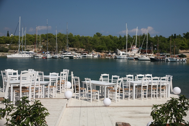 Spetses Island - One of the numerous waterfront cafes or bars